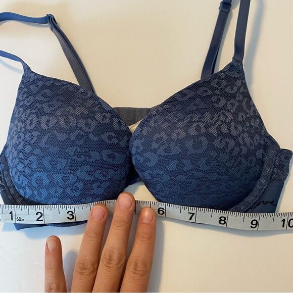 Victoria’s Secret PINK Wear Everywhere Push Up Bra-Navy blue mesh-32B - Picture 2 of 8